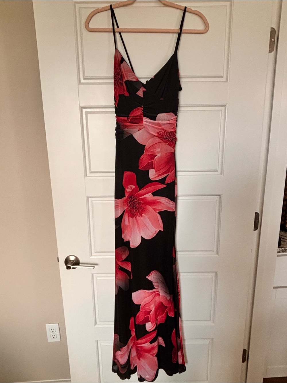 Windsor Black Maxi Dress with Pink Floral Print